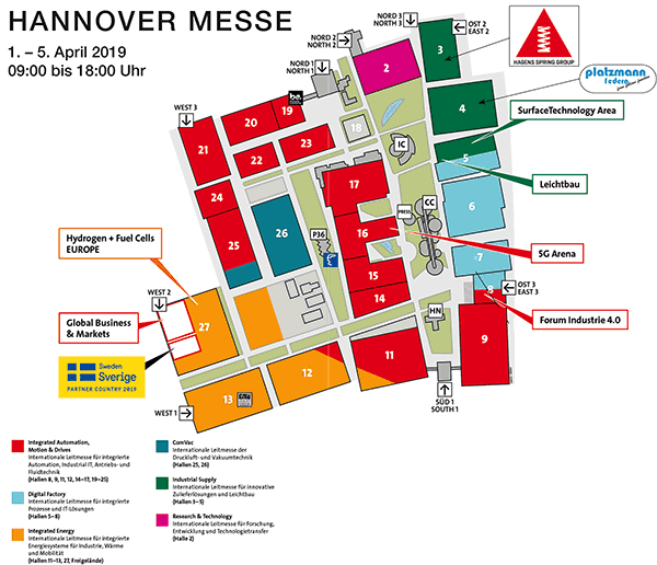 HANNOVER MESSE 2019: Hallenplan 2019 | fairmessage